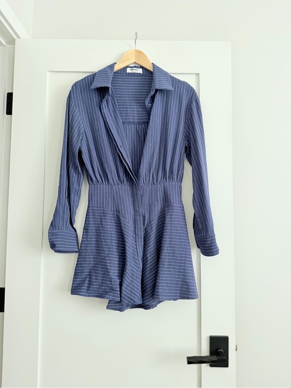 Showpo Navy and White Pinstripe Romper